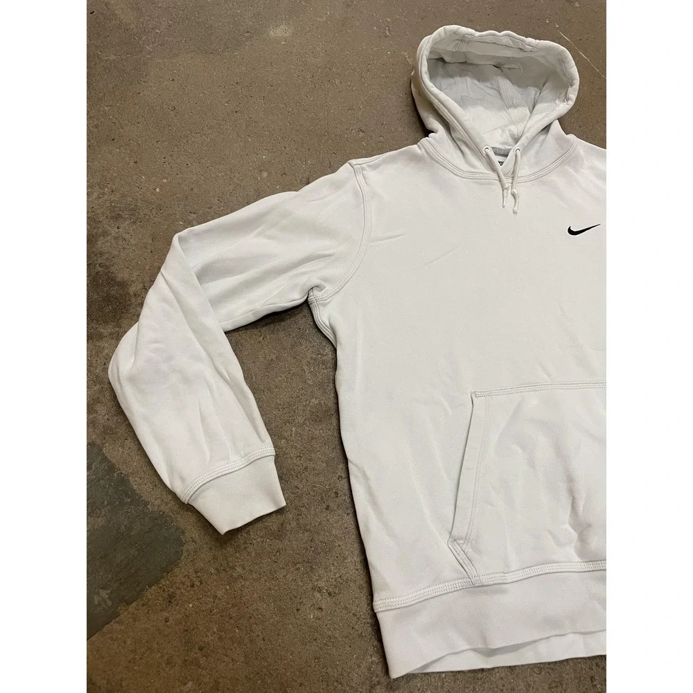 Nike Hoodie Mens‎ Large White Fleece Pullover Kangaroo Pocket Gym Training